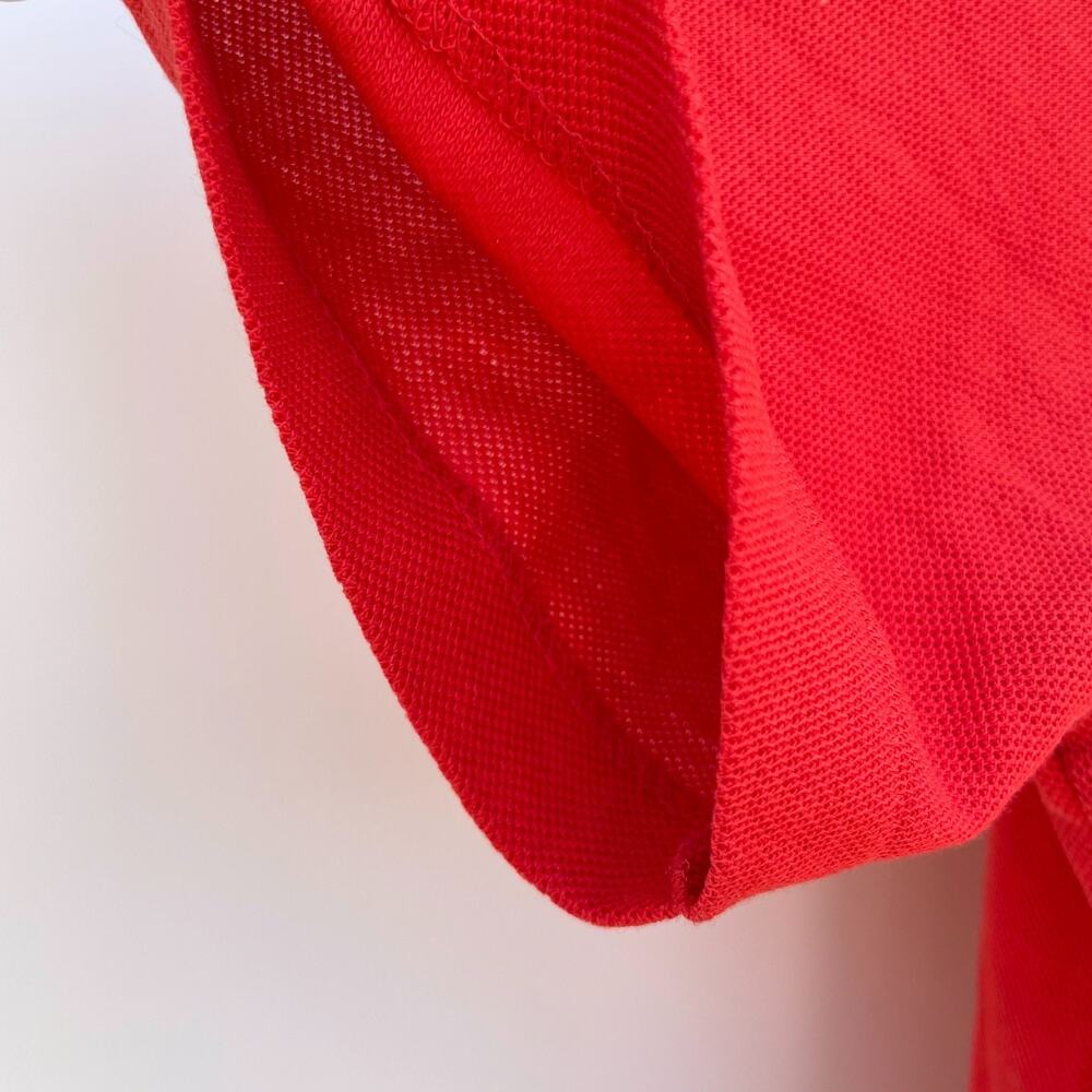 Vintage 80s JCPenney Fox Knit Polo XS-S Red Preppy Academia Minimalist Tennis - Picture 7 of 9
